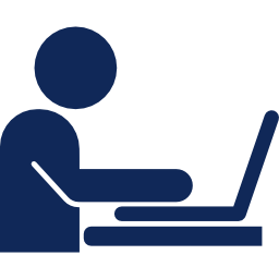 Logo personne au travail ordinateur